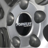 Standard Aluminum Center Cap with Black Emblem ($0)